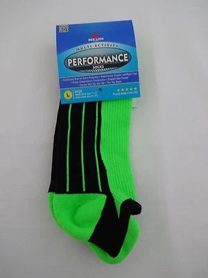 Running Socks Neon Green Black Nylon Size 10 to 13 Fleet Red Lion - Image 1 of 4