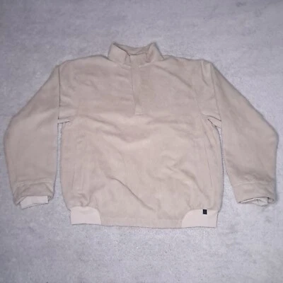Zero Restriction 1/4 Zip Pullover Jacket Mens Large Beige Golf Microsuede  - Image 1 of 4