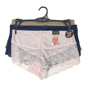 NWT $33 Prima Valentina Style # 841084X Seamless Lace Legs Boy Shorts Panties 1X - Picture 1 of 3