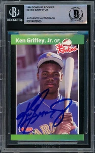 KEN GRIFFEY JR. HANDSIGNIERT 1989 DONRUSS THE ROOKIE'S ROOKIE CARD BECKETT 220297 - Bild 1 von 2