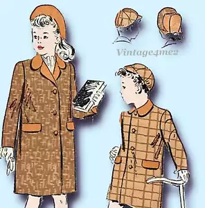 1940s Vintage Advance Sewing Pattern 3213 Toddler Girl or Boys Coat & Hat Size 2 - Picture 1 of 6