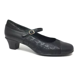 NEW SAS Isabel Pump Heels Shoes Womens Size 9 Black Leather Mary Jane Comfort - Picture 1 of 10