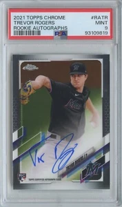 2021 Topps Chrome Trevor Rogers #RA-TR Rookie Autograph RC Auto PSA 9 - Picture 1 of 2