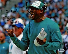 BRIAN FLORES SIGNED AUTOGRAPHED 8x10 PHOTO HEAD COACH MIAMI DOLPHINS BECKETT BAS