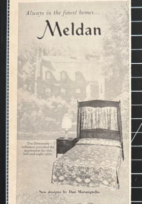 Meldan Furniture Hyde Park MA Mid Century Estilo MCM Decoración Vintage Impreso Anuncio 1960 Foto 1 de 4