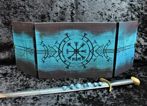 Wikinger Holz Nordisch Dungeon Master Screen Dungeons & Drachen DM Bildschirm, D&D DND - Bild 1 von 11