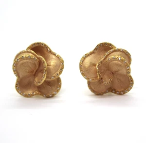 Orecchini in Oro Rosa 18k a Fiore con Diamanti 0.26ct- Cammilli Boheme GOR0852P - Foto 1 di 3