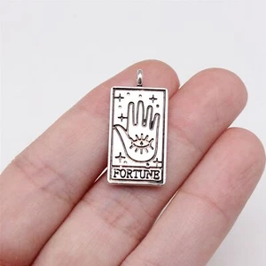 50 Pcs Tibetan Silver Tarot Charms Pendant 26x13MM DIY Jewelry Making C40020 - Picture 1 of 10
