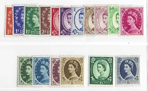 UK 1952-1954 QUEEN ELIZABETH II COMPLETE SET OF 17 S.G. 515-531 NEVER HINGED V.F - Picture 1 of 2