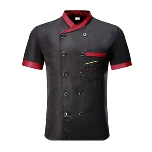 Chefs Short Sleeve Jacket Summer Breathes Kitchen Hotel Restaurant Work Clothes - Picture 1 of 17