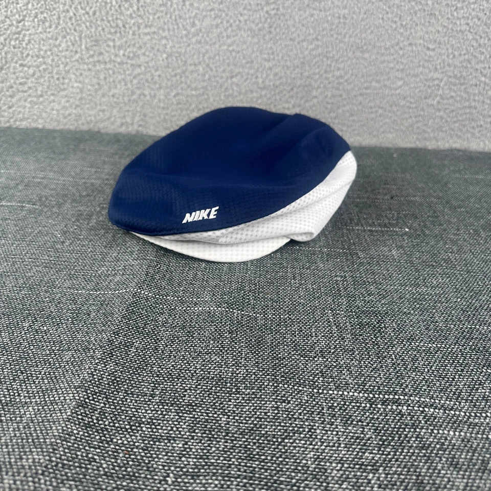 Vintage Nike Cabbie Hat Large Mesh Newsboy Cap Navy White Dri-FIT Taiwan Rare - Image 1 of 4