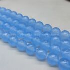 10mm Blue Jade Round Gemstone Beads Loose Beads 15 Inch For Jewelry Making