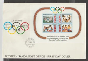 Samoa Occidental SC #632a S/S LA Olympics 1984 FDC ENVÍO GRATUITO EN EE. UU. - Imagen 1 de 1