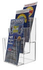 Qty 2 Tri Fold Display Stand 3 Tier 3 Pocket Brochure Flyer Pamphlet Holder 