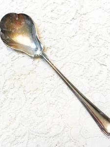 Vintage Gorham Old French Silverplate Shell Spoon Solid Salad 10 inches N 119 - Picture 1 of 5