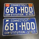 Pair of 2000 Connecticut License Plates HIGH QUALITY # 681-HDD