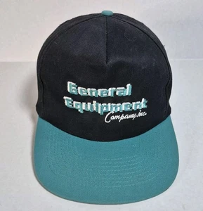 VTG General Equipment Company Snapback Hat Black TEAL OSFA VGC - Picture 1 of 6