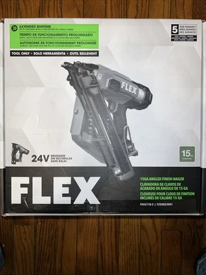 Novo! Pregador FLEX 2-1/2" calibre 15 acabamento angular sem fio FX4311B-Z, somente ferramenta - Imagem 1 de 4
