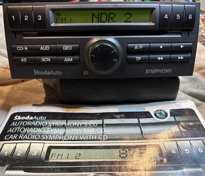 SkodaAuto Symphony Autoradio 6Y0035156E + Code + Anleitungen Voll Funktionsfähig - Bild 1 von 4