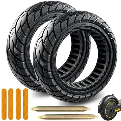 KTUMININV 10x2.5 Inch Scooter Solid Tire for Segway Ninebot G30/G30P/G30LP/G30D/G30E Go...