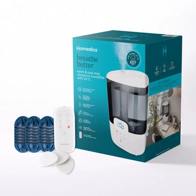 HoMedics Warm & Cool Mist Ultrasonic Humidifier W/uv-c Tech & Remote•Smart Color - Image 1 of 4