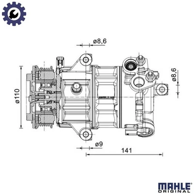 COMPRESSOR AIR CONDITIONING ACP 1491 000P FOR FORD FIESTA/VII FOCUS/IV/Turnier - Image 1 of 4