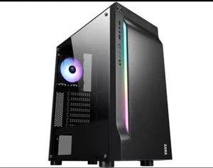 Sama ARGB-Q5-BK Black USB3.0 Tempered Glass Micro ATX Tower Gaming Computer Case - Picture 1 of 9