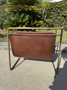 Caja y barril de cuero cargador marco de hierro acabado latón 18x10x16 - Imagen 1 de 5