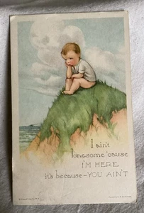 Charles Twelvetrees vintage Postcard Lonely boy Antique - Picture 1 of 3
