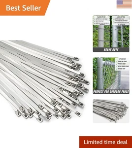 Corbatas con cremallera de acero inoxidable 304 de alta resistencia de 11,8 pulgadas - 100 piezas para máxima resistencia - Imagen 1 de 11