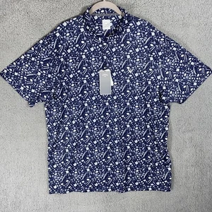 Callaway XL Black Golf Polo Shirt Cocktail Print Opti-Dri Moisture Wicking Mens - Picture 1 of 8