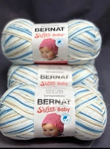 Bernat Softee Baby Yarn Lot of 4 Skeins LITTLE BOY BLUE Acrylic 166031 - Picture 1 of 4