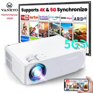 VANKYO V630W 4K Projector 40000LMS Native 1080P HD 5G WiFi Home Theater HDMI USB - Picture 1 of 9