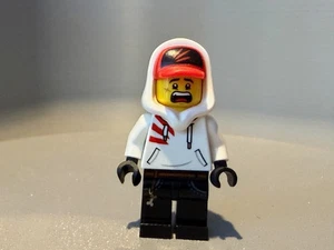 Jack Davids Minifigur LEGO versteckte Seite weiß Hoodie Kappe Lächeln Angst (hs009) - Bild 1 von 5