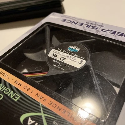 Cooler Master 120mm 12cm Case Cooling Fan 3 Pin A12025-12CB-3BN-F1 DF1202512SELN - Image 1 of 3