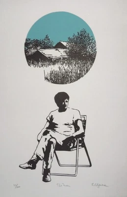 Lawrence C. Barone "The Man" EDIÇÃO LIMITADA XILOGRAVURA MCM 1972 - Imagem 1 de 4