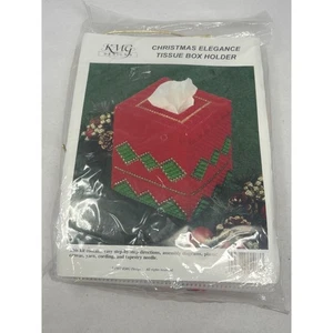 Vintage KMG Designs Craft Tissue Box Cover Plastic Knit 1997 Sealed NOS - Picture 1 of 4
