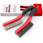 Wire Brush Set-Heavy Duty Stainless & Carbon Steel Bristles with Plastic Handle