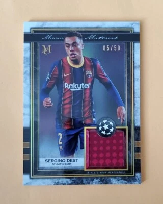 2020-21 Topps Museum Collection Meaningful Material Gold /50 Sergino Dest Jersey - Image 1 of 4