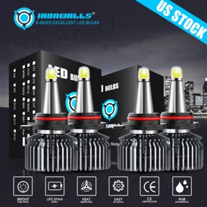 4/6/8-sides 9006 9005 LED Headlights KIT Bulbs High Low Beam Super Bright White - Foto 1 di 21