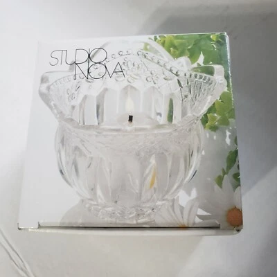 Studio Nova Votive Candleholder Floral Lace Clear Crystal Style# QQ002/610 New - Image 1 of 4