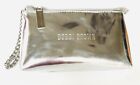 Bobbi Brown Metallic Silver Makeup Bag Cosmetic Case Wristlet Wallet Purse