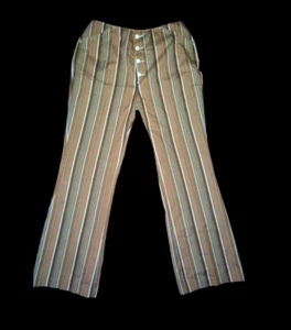 VINTAGE 60s 70s Levi's STRIPED BELL BOTTOMs for Gals Sta-Prest Womens 28x28 S23 - Picture 1 of 8