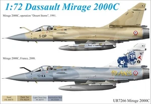 UpRise Decalcomanie UR7266 - DECALCOMANIA Mirage 2000C Desert Storm & "90-ans" 1/72 - Foto 1 di 4