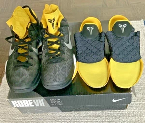 Nike NEW Mens Zoom Kobe VII 7 Supreme Black Silver Yellow US Size 7.5 Authentic - Picture 1 of 17