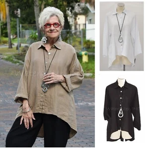 CAMISA DE BOLSILLO MOSAIC EE. UU. 2300 Lino HI-LO Chaqueta Túnica Top S M L XL 3 COLORES - Imagen 1 de 17