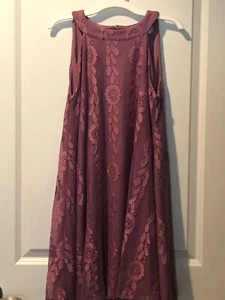 Altar’d State Youth Girl's Purple Lace Sleeveless LINED Dress Sz Small EUC - Picture 1 of 9