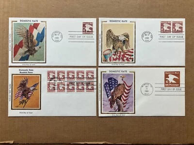 1981 20c C-rate Eagle 1946, 11947, 11948a, U594 Colorano Silk FDC Set of (4) - image 1 of 4