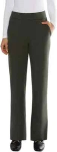 Matty M Women's Pull On Straight Leg Office Pants, Dark Olive, S (219) - Picture 1 of 3