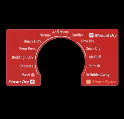 Samsung Dryer Sticker Label - for Model DV511AER Control Panel - Waterproof  - Image 1 of 2